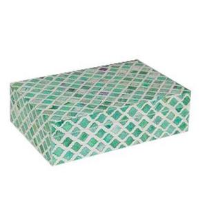 Sellin-caja de almacenamiento de joyas, diseño de hueso Natural indio y resina azul - Product Image 1