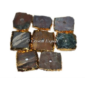 100% Velvet Jewelry Bag Customiz Fancy Jasper Square Electroplated <b>Knob</b> | Buy Healing Agate <b>Knob</b> - Product Image 1