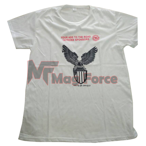 T-shirt blanc uni à col rond pour homme, en coton respirant, grande taille, avec logo personnalisé sur le devant, vente en gros - Product Image 1