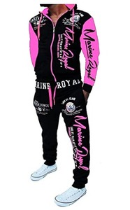 Tracksuit jogging home men's set Men's Autumn Plaid Printed Zipper Sweat shirt Top Pants Sets Sports Suit Tracksuit - Product Image 5