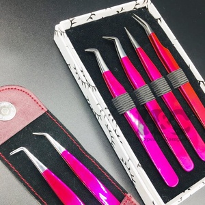 Pince à épiler d'extension de cils personnalisée pince à cils en acier inoxydable pince à épiler extension de cils personnalisée offre logo vison - Product Image 1