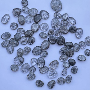 Piedra de rutilo negro Natural de 10mm y 16mm, tamaño libre, corte de rosa, Polki, rebanada, piedra preciosa semipreciosa para la fabricación de joyas a precio de fábrica - Product Image 3