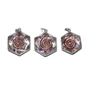 Pendentifs d'améthyste hexagonale en pierres précieuses pour la protection de guérison EMF et l'exportateur de pierres semi-précieuses - Product Image 1