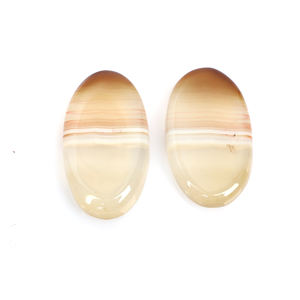 Cabochon ovale et ample, 1 paire de pierres précieuses, 32x17mm, Agate en dentelle brune, de qualité supérieure, pour bijoux - Product Image 2