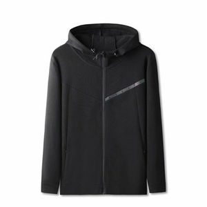 Sweat à capuche sport 100% coton polaire personnalisé pour hommes décorations de broderie de diamants à rayures respirantes surdimensionnées lourdes - Product Image 1