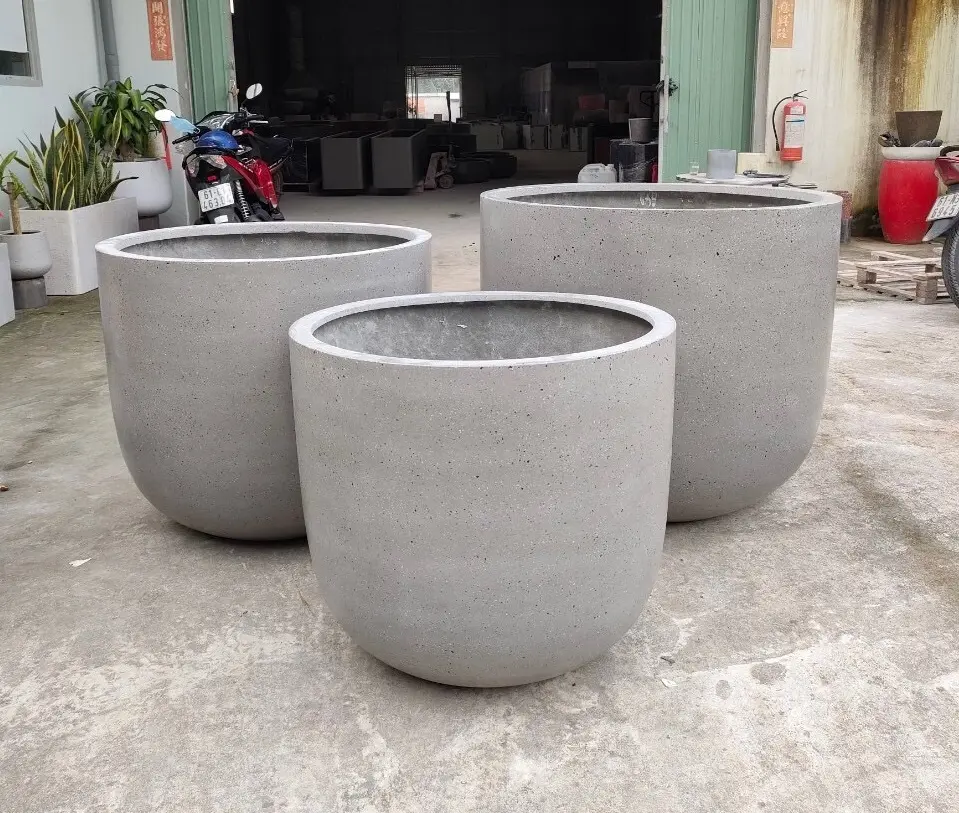 [Ruby Linh] -vasi da fiori in fibra di vetro in ceramica Polystone in fibra di vetro-vasi in cemento in fibra-ceramica naturale-vaso per piante di grandi dimensioni