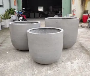 [Ruby Linh] - Polystone Pottery Fiberglass Flower Pots Fiberstone - Fiber Cement Pots - Natural Pottery - Large Plant Vase