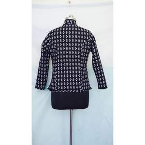 Veste en coton réversible Kantha matelassée motif Argyle unisexe Manteau de mode de festival Court Longueur Hiver Femmes - Product Image 6
