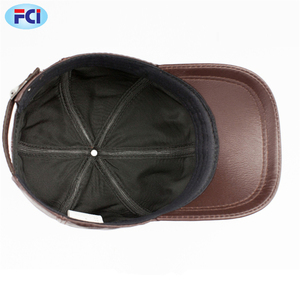 Baseball Caps Genuine Leather <b>Hats</b> for <b>Men</b> Sheepskin Dad <b>Hat</b> Adjustable Autumn <b>Winter</b> Black Brown Caps - Product Image 3