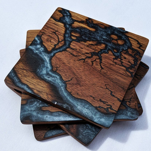 Wholesale Round Square Shape Design Tea Cup Wood Resin <b>Coaster</b> <b>Drink</b> Ware and Glass with Hand Party Ware - Product Image 6