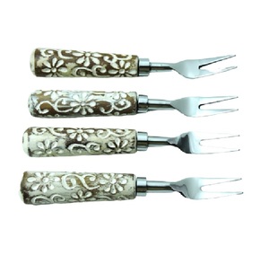 Juego de cubiertos con mango de cuerno negro Natural, juego de cuatro quesos, nuevo diseño, pulido a mano, juego de cubiertos con mango de diseñador - Product Image 6