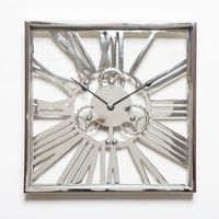 Horloge murale à aiguilles en quartz de style antique en fer pour salon