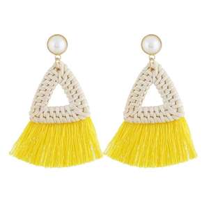 Boucles d'oreilles en rotin à la mode, bon prix, Whatsapp: + 84, 845, 639, 639 - Product Image 2