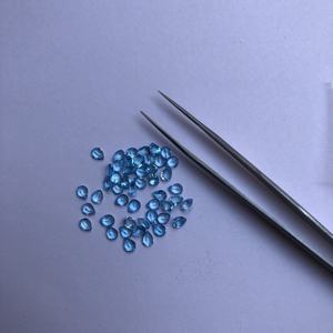 3mm 4mm Natural suizo azul Topacio piedra facetada pera corte suelto piedras preciosas cabujón venta al por mayor mejor precio del fabricante en línea - Product Image 1