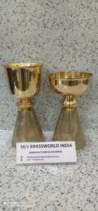 ทองเหลืองด้านล่างสลัก Chalice คริสตจักรอุปกรณ์ Brassworld อินเดีย - Product Image 4