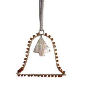 Atiqco Iron Metal Wire Glass Beads Triple <b>Star</b> X-mas <b>Hanging</b> Ornaments Model 922 - Product Image 3