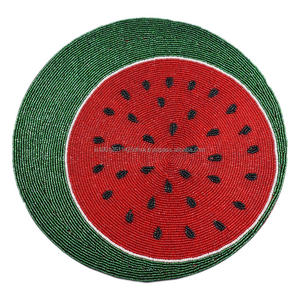 Creative Design <b>Rounded</b> <b>Placemat</b> With Beads Design for Home Decor Tableware Dinning Table Party and Wedding Design Pads - Product Image 2