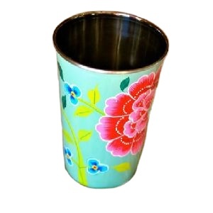 Vasos de acero inoxidable, vidrio de acero pintado a mano, vidrio esmaltado y vaso de Cachemira, India - Product Image 2
