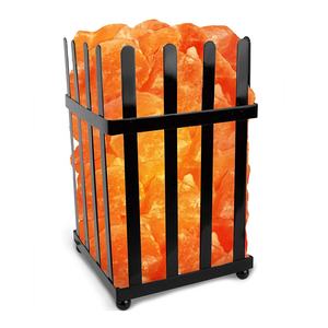 Lampe en forme de panier, lampe en sel de l'Himalaya, panier en bois avec de petits morceaux de sel - Sian Enterprises - Product Image 2