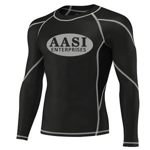 Rashguard unisexe à manches longues, coupe ajustée, compression, tissu en nylon et impression par sublimation - Product Image 2