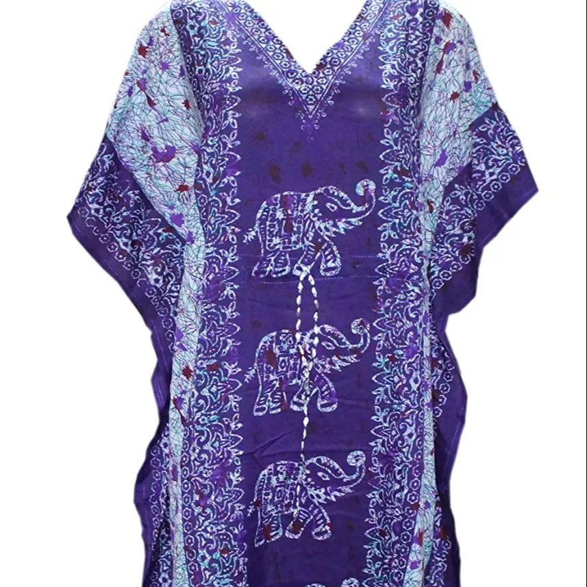 Áo Dài Kaftan In Hình Voi, Áo Dài Kimono In Hình Voi Phi Thời Trang, Không Tay, In Hình Con Voi