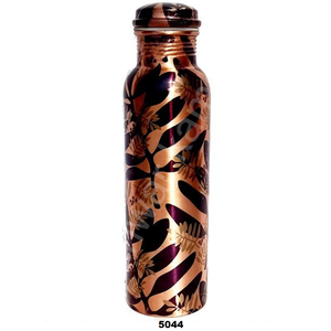 Botella de agua de cobre puro personalizada más vendida Botella de agua de cobre puro con estampado de color abstracto para beneficios de salud - Product Image 1