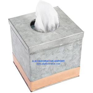 Square <b>Black</b> Kitchen <b>Tissue</b> Box Holder factory sale unique design metal <b>tissue</b> box roll <b>paper</b> rack for home decoration - Product Image 5