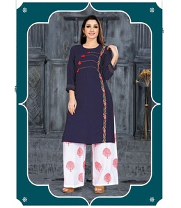 Kurtis Dames Coton Reyon Femmes Anarkali Dernier Design De Mode Prêt À Porter Bas Prix avec Dupatta Jackate Robe Indienne Vêtements En Gros - Product Image 4