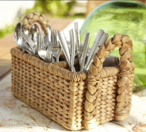 Water Hyacinth Cutlery Basket <b>Caddy</b> Holder With Handle For Home <b>Kitchen</b> best price made in Vietnam factory - Product Image 1