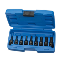 Jeu de douilles à chocs métriques 3/8 po en CR-MO, 9 pièces, 60 mm, pour réparation automobile, avec mallette moulée par soufflage, fournisseur OEM Taïwan