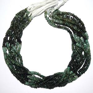 Perles pierres précieuses émeraude naturelles pour la fabrication de bijoux, brin de 13 pouces, 3-5mm, émeraude, vente en gros, prix d'usine - Product Image 2