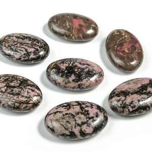 Pierre de palmier ovale en Rhodonite, pierre de palmier ovale, en cristal, Rhodonite pour cadeaux, Agate, livraison gratuite - Product Image 1