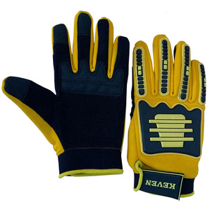 Gants d'hiver en cuir véritable écologiques KEVEN IMPEX, longueur poignet, pour mécaniciens, détection des aiguilles, pour hommes et femmes - Utilisation extérieure/voyage - Product Image 1