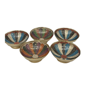 Ensemble de 5 bols à dessert en laiton peints à la main, taille personnalisée, pour servir des sucreries, en gros - Product Image 3