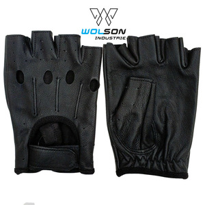 Gants de conduite de voiture demi-doigt respirants confortables Gants de conduite de voiture de haute qualité Gants de conduite en cuir pour hommes Gants de conduite en cuir unisexe. - Product Image 4