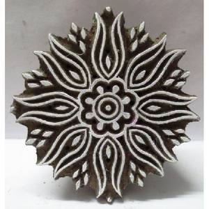 Sello de impresión de bloque indio antiguo, bloques de impresión de papel textil de lujo, goma DIY tallada a mano para papel de tela, estilo de lujo - Product Image 6