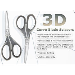 BTS best selling item 8-1/2" 21cm Plastic grip handle high quality precision curve blade shearing stainless steel School Office - Product Image 4