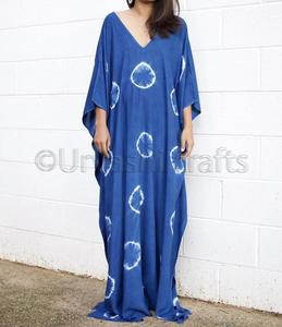 Bohemian Style Ladies Beachwear Tie Dye Long Kaftan for Women's Floral Long Swimwear Cover Ups - Product Image 1