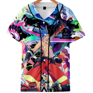 Camiseta de béisbol personalizada para hombre, manga corta, cuello en V, con botones al frente, informal, de verano, con nombre del equipo bordado, logotipo, transpirable - Product Image 1