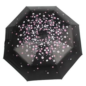 Guarda-chuva dobrável automático desenhado, popular, moda, personalizado, design de flor, impressão, dobrável