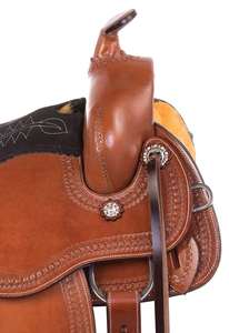 Juego de tachuelas de sillín de caballo occidental de carreras de barril de cuero genuino duradero de primera calidad varios tamaños (14-18 ") y colores disponibles - Product Image 6