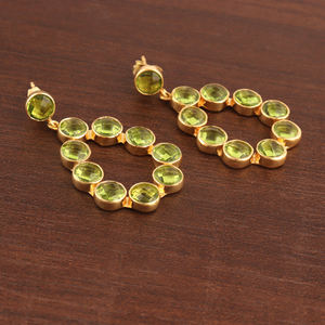 ต่างหูควอตซ์ทรงกลมสำหรับผู้หญิง,ต่างหูแบบห้อยชุบทองสำหรับแขวนเครื่องประดับงานหมั้นและงานแต่งงาน - Product Image 5