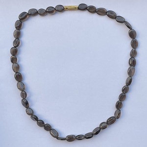 8mm 10mm 12mm Quartz fumé brun naturel pierre précieuse ovale lisse collier de perles extrêmement fines bijoux fabricant en gros acheter - Product Image 5