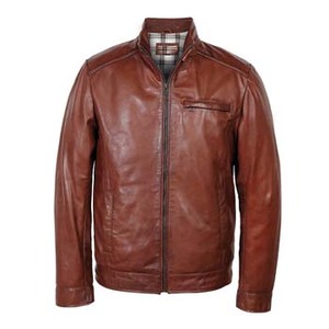 แจ็กเก็ตหนังเข้ารูปสำหรับผู้ชายเสื้อแจ็คเก็ตลำลองคอตั้งสำหรับฤดูหนาว - Product Image 1