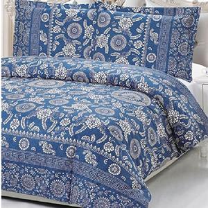 Funda de edredón con certificado Gots de algodón orgánico 100% abstracto azul, fundas de tamaño King Súper suaves, Material textil para el hogar de diseñador de lujo - Product Image 2