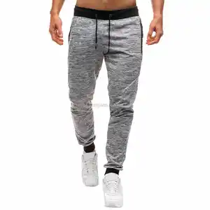 Yüksek kaliteli MSWJM02 erkekler özel gri beyaz çizgili pantolon soğuk hava spor rahat pamuk Joggers