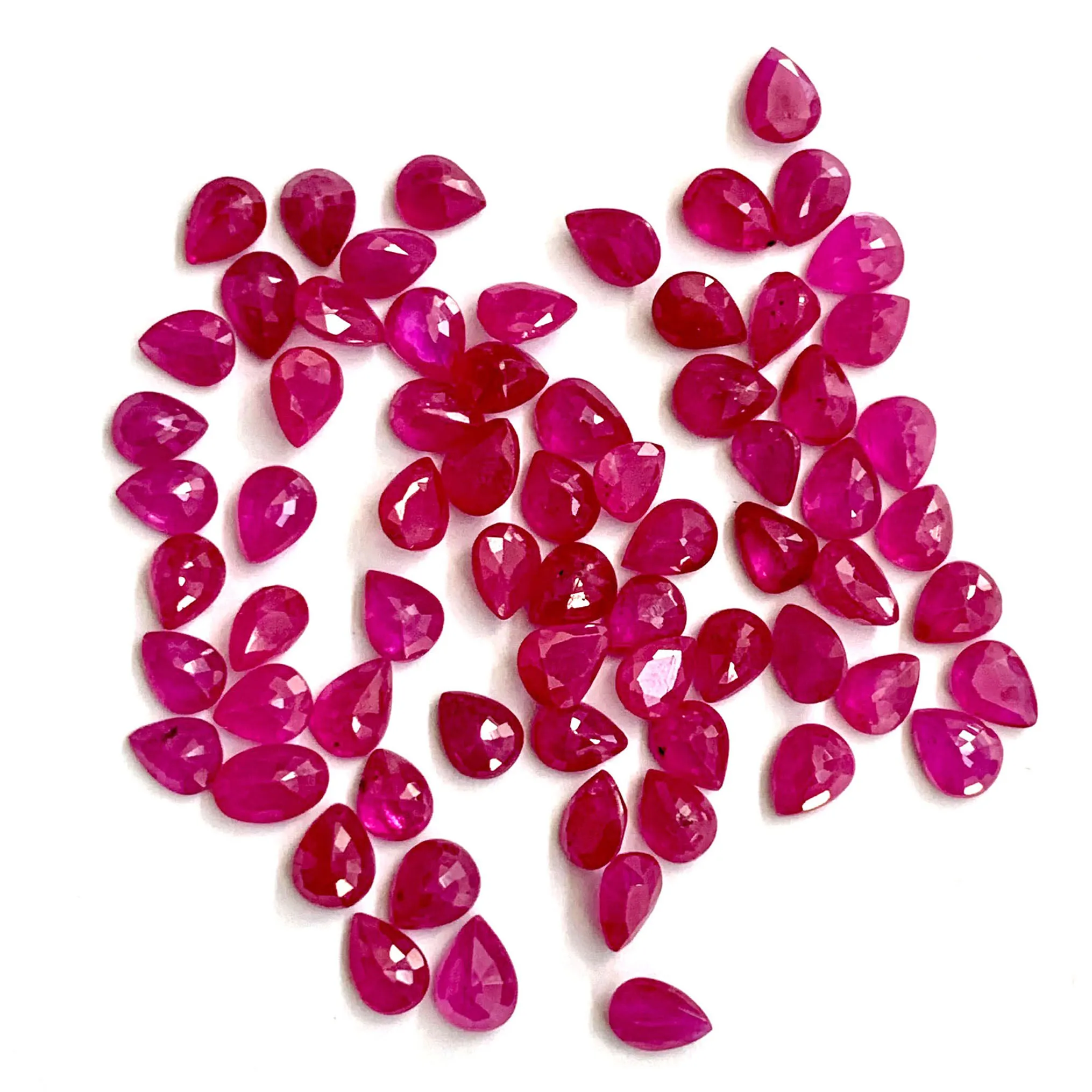 5x4mm Natural Ruby Gemstone Faceted Pears Loose Precious Gemstone Wholesale Price Natural Loose Good Quality Stone Low Price