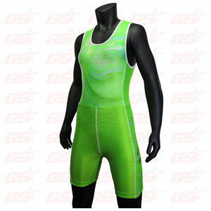 High quality fluorescent green men sublimation rowing suits - Product Image 3