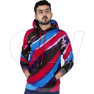 Sudaderas con Capucha de Forro Polar para Hombre, de Secado Rápido, Sostenibles, con Estampado Tie-Dye, de Poliéster/Algodón de Alta Calidad, OEM - Product Image 2