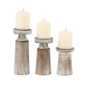 Candelabro de pilar de madera estándar, accesorio Vintage hecho a mano, rústico, para boda en la playa, soporte de vela de madera - Product Image 6